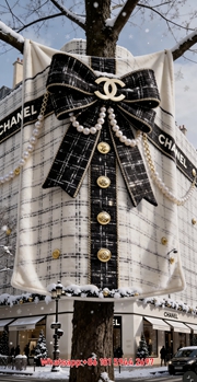 Chanel Winter Paris Store Facade Flannel Sofa Throw Blanket IMG_6705